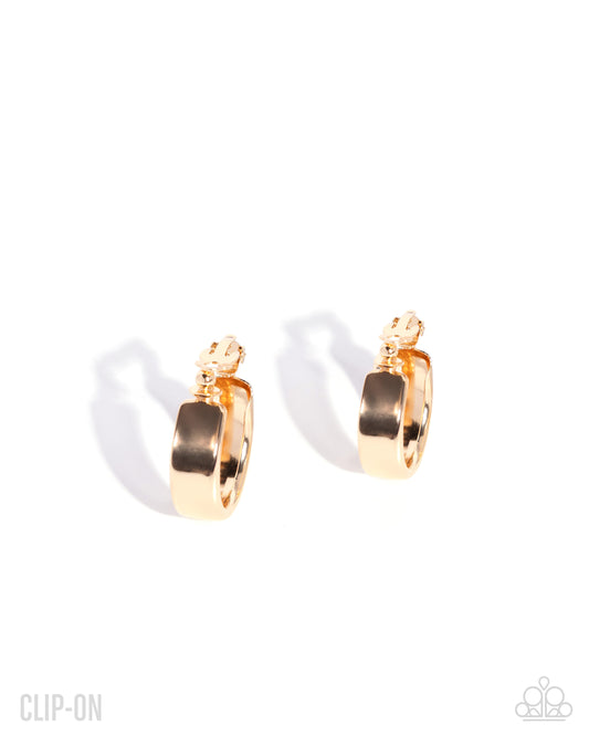 Sleek Spell - Gold Clip-on Earrings