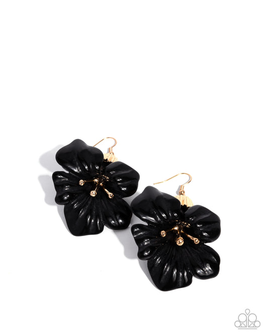Blossoming Boardroom -Gold w/Black Earrings
