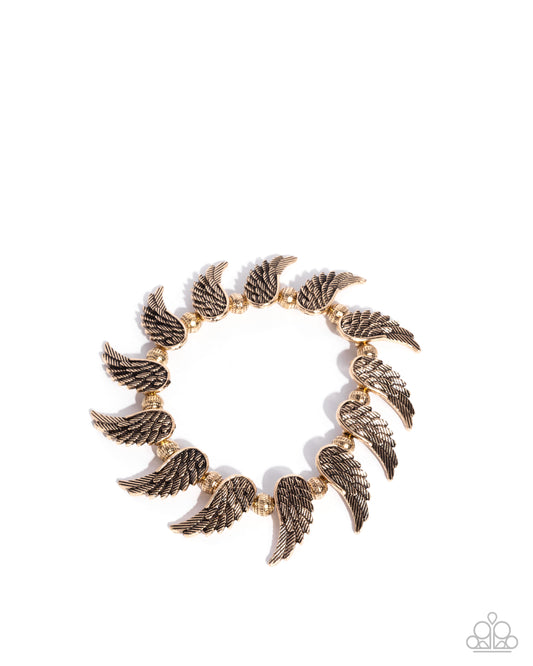Angelic Ambiance - Gold Bracelet - Angel Wings