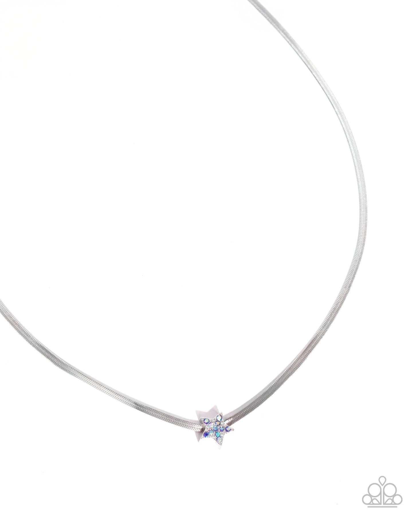 Straight Up Stellar - Silver w/Blue Star Necklace