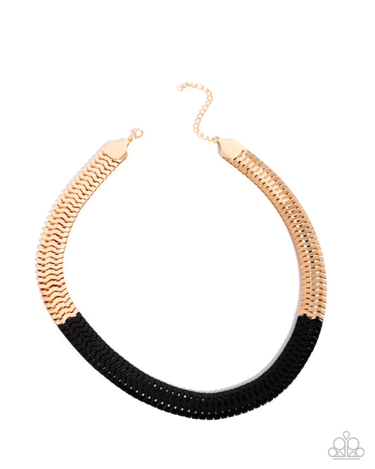 Painted Paradox Necklace - Gold & Black