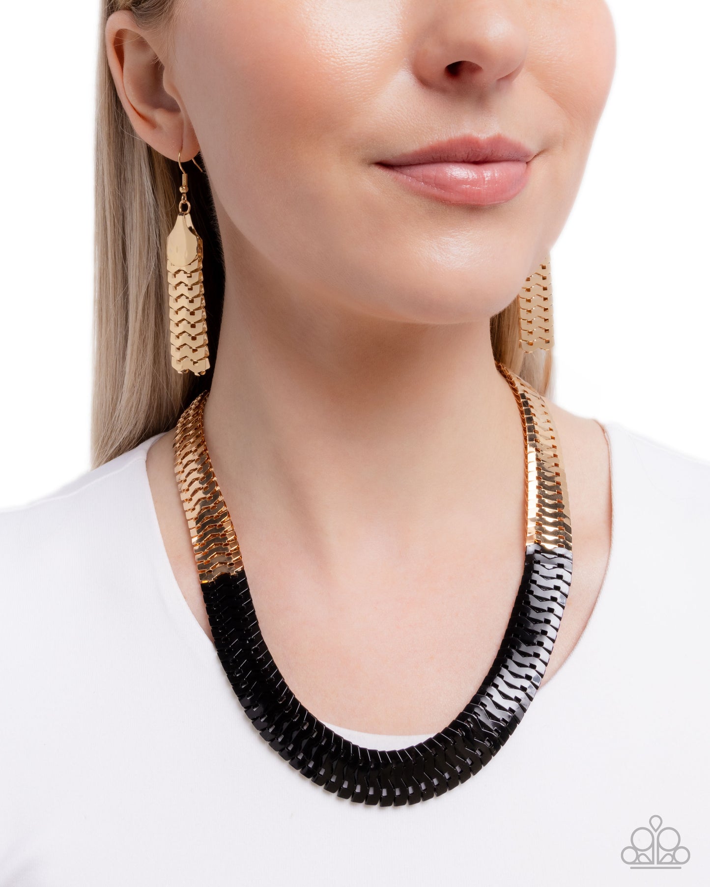 Painted Paradox Necklace - Gold & Black