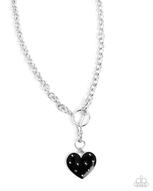 Romantic Range - Silver w/Black Heart Necklace