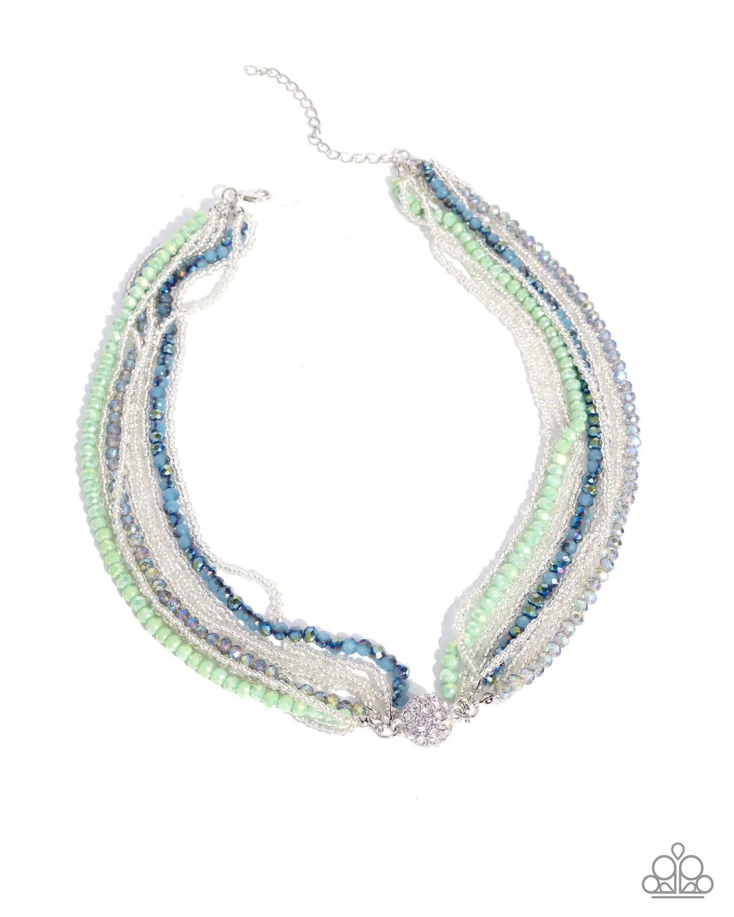 Rushing Radiance - Green & Blue Multi Necklace