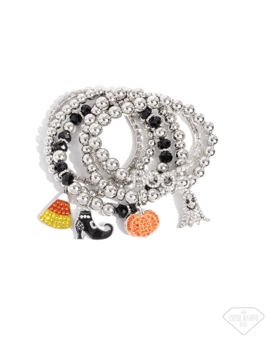 Spooky Shimmer Halloween - Silver w/Multi Bracelet