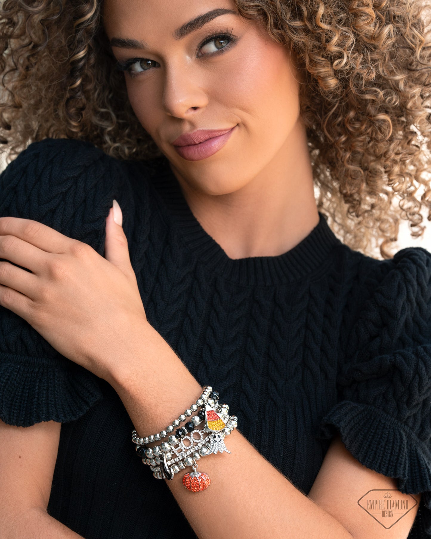Spooky Shimmer Halloween - Silver w/Multi Bracelet