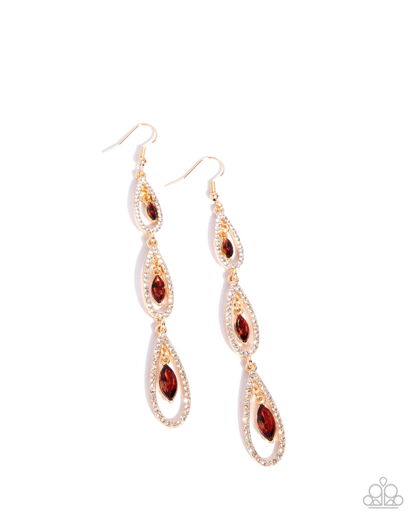 Teardrop Tenure - Gold w/Brown Earring