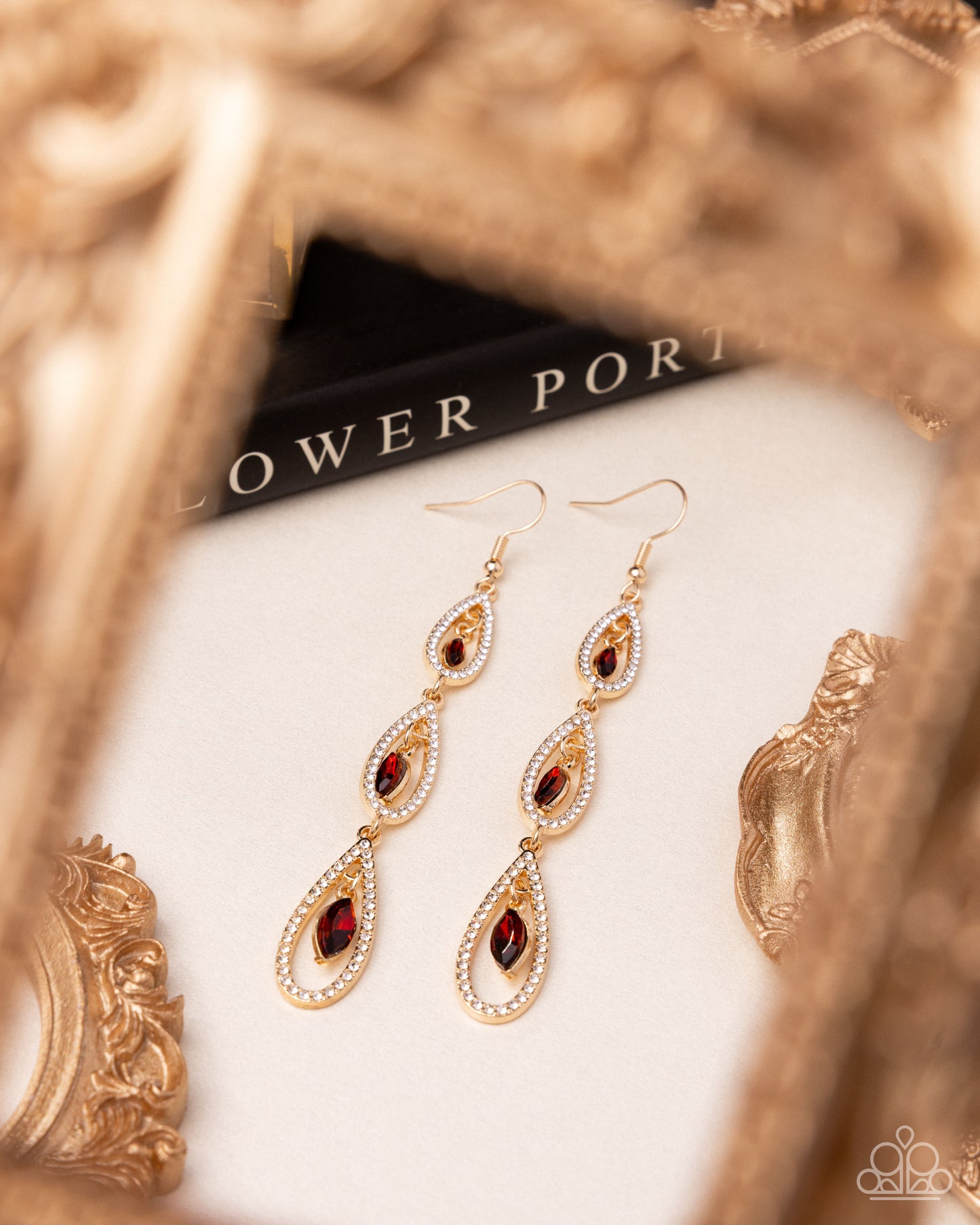 Teardrop Tenure - Gold w/Brown Earring