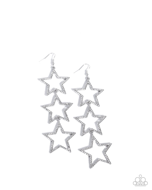 Star-Crossed Success - Silver Star Earrings