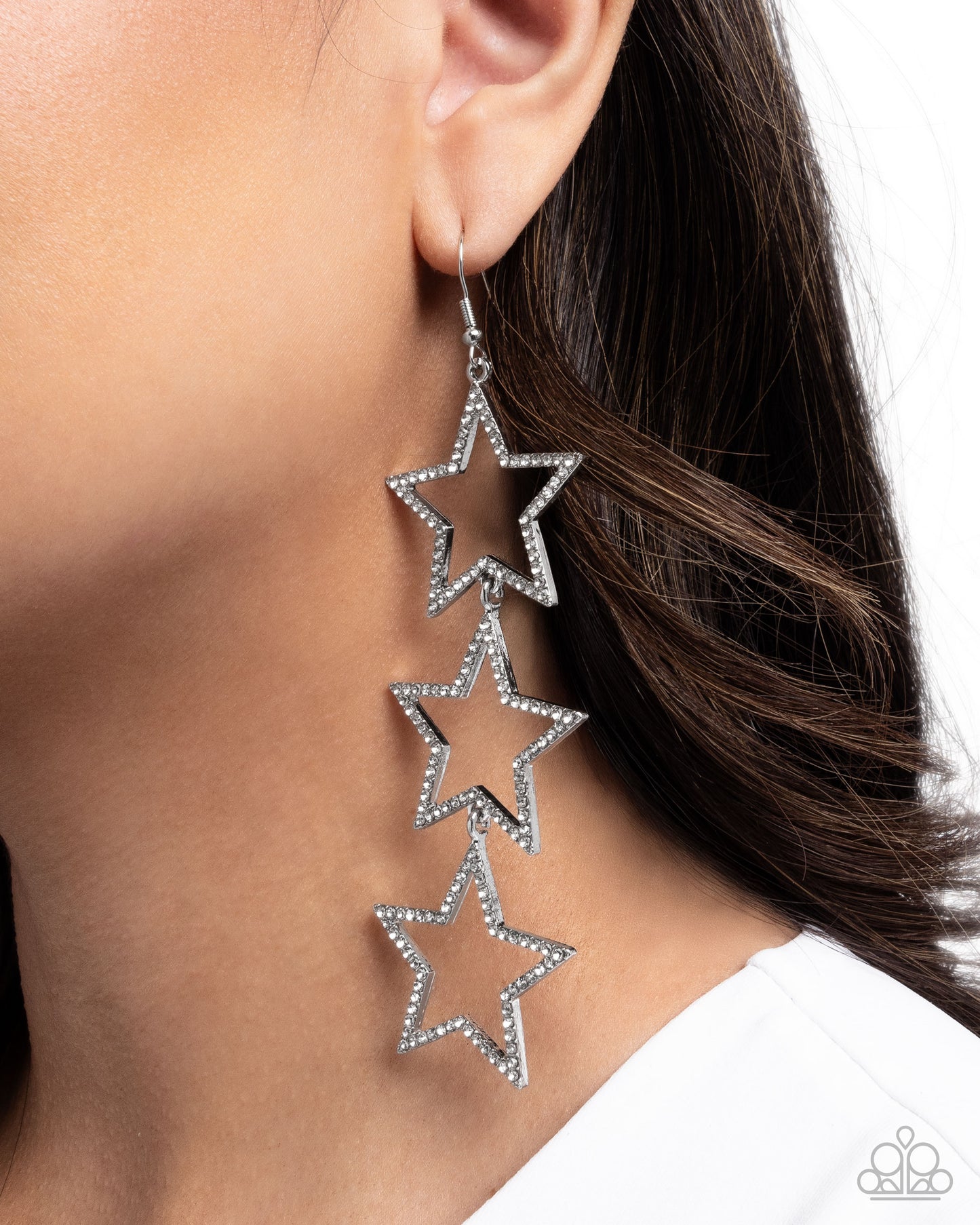 Star-Crossed Success - Silver Star Earrings