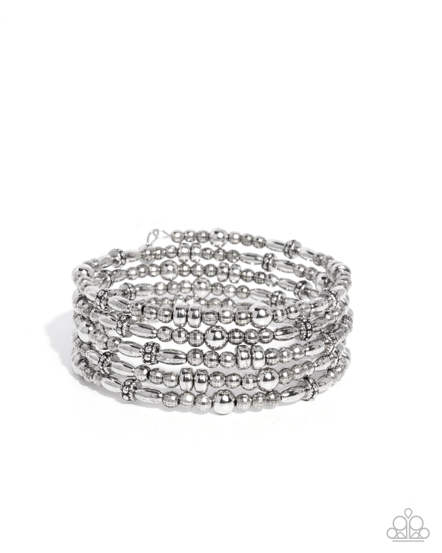 Boisterous Beads - Silver Coil Bracelet