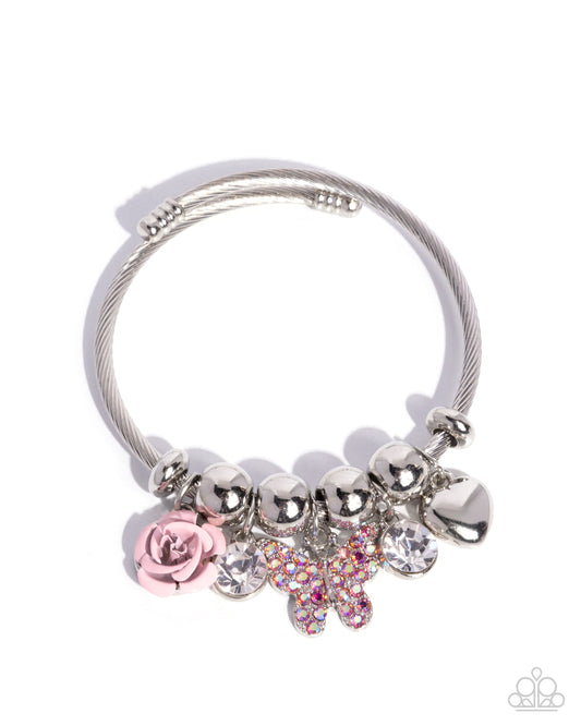 Windblown Whimsy - Silver w/Pink Bracelet