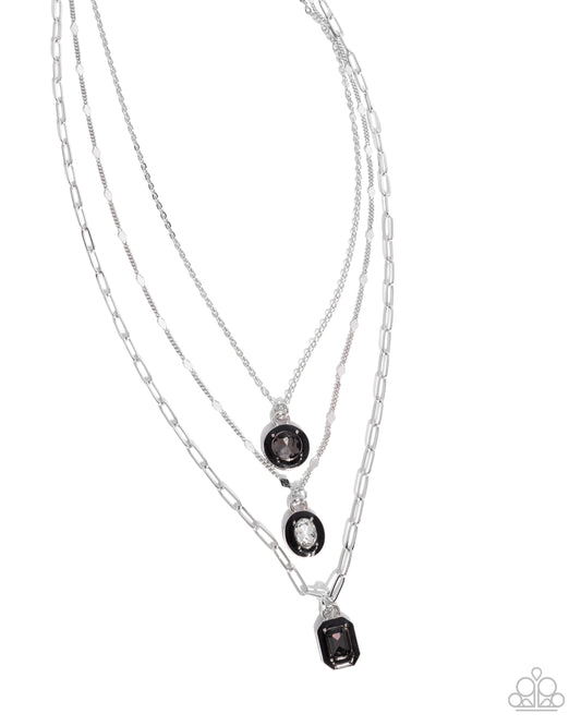 Driven Dazzle - Silver w/Black Necklace