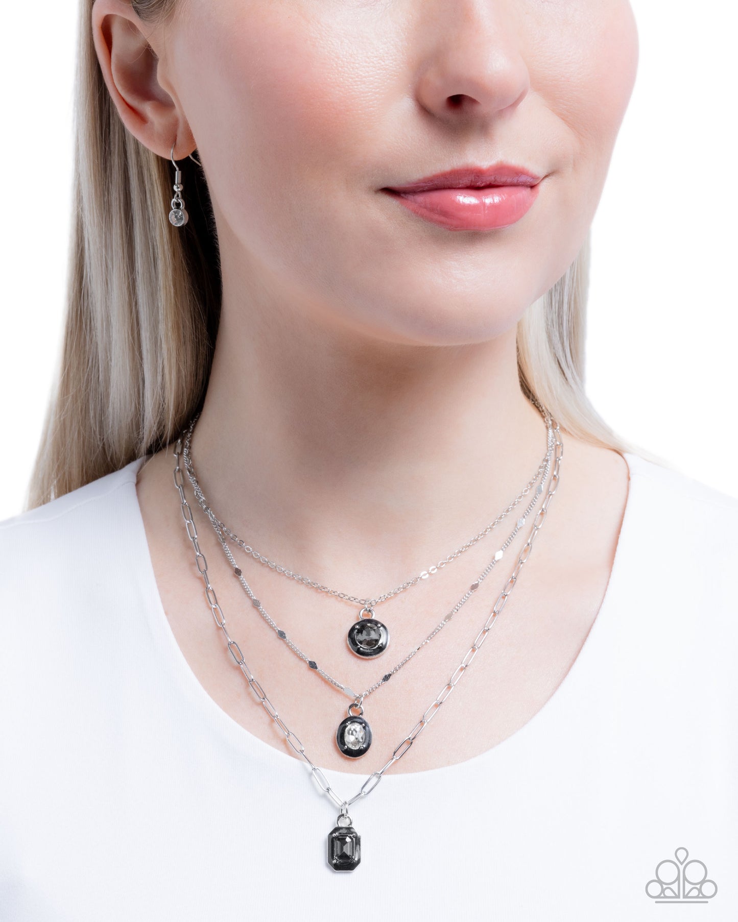 Driven Dazzle - Silver w/Black Necklace