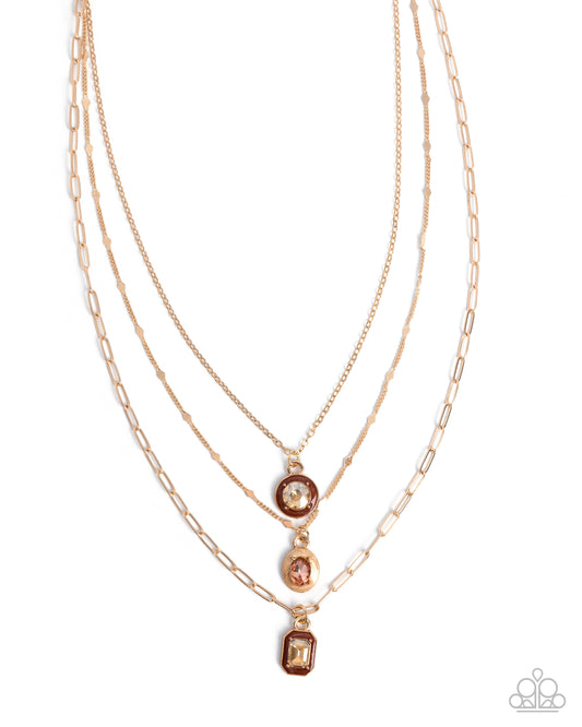 Driven Dazzle - Gold w/Brown Necklace
