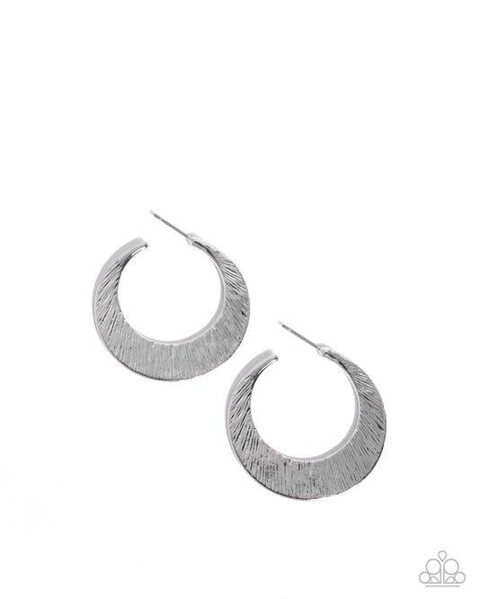 Hammered Haute - Silver Earrings