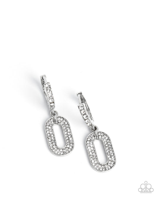Next-Level Luminescence - Silver w/White Earrings
