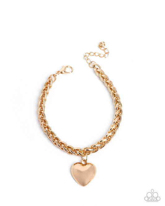 Dancing Damsel - Gold Heart  Bracelet