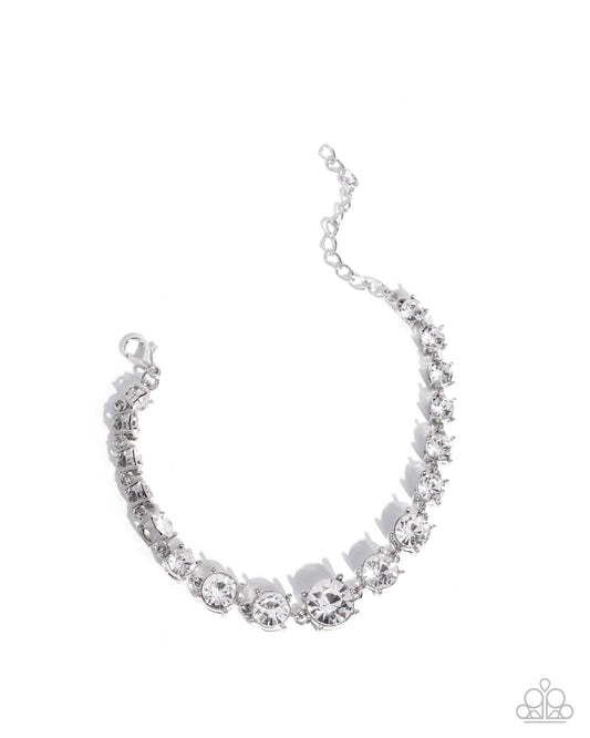 Sizable Shimmer - Silver w/Rhinestones Bracelet