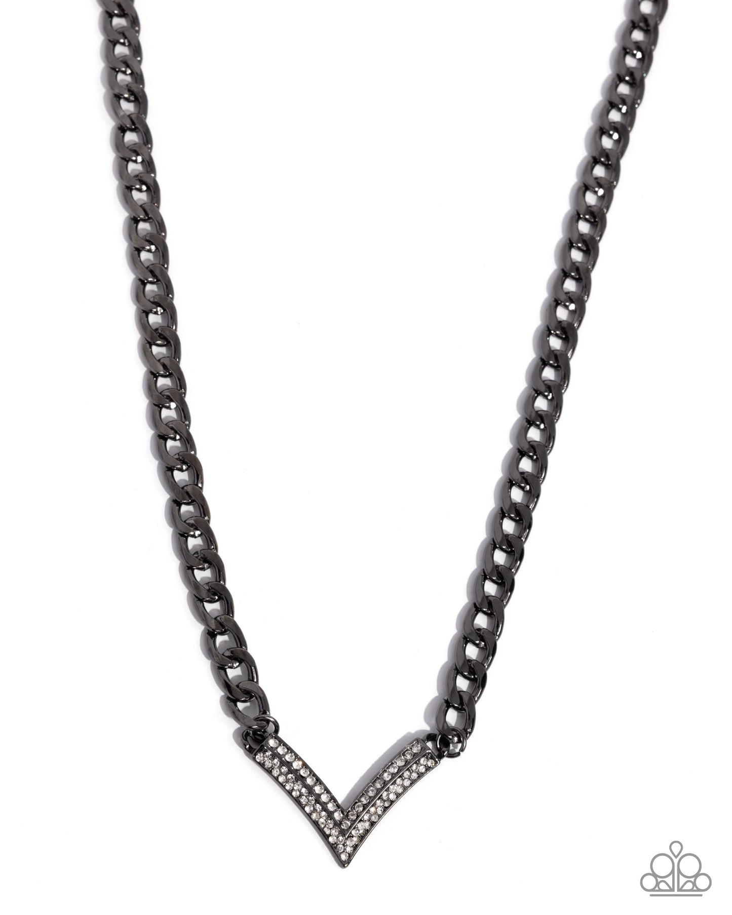Confident Chevron - Black Necklace