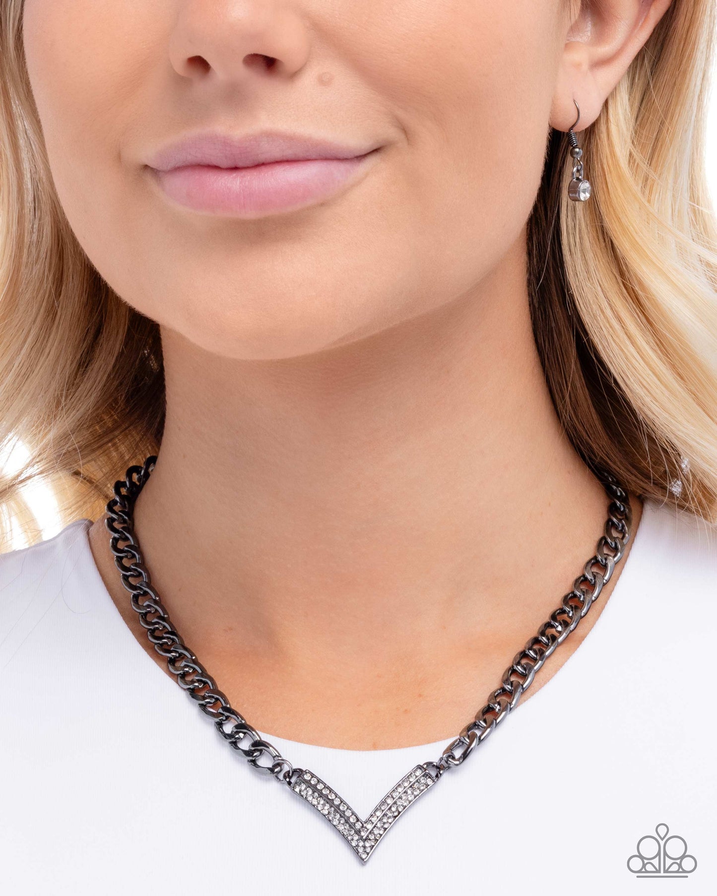 Confident Chevron - Black Necklace