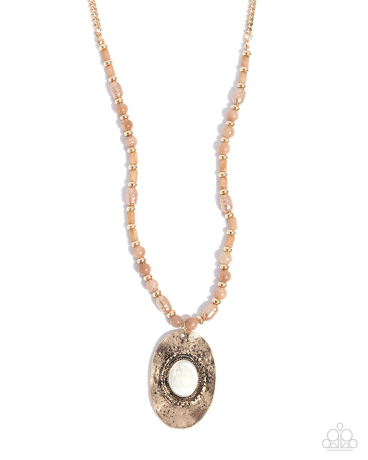 Worn Whimsy - Tan-Brown Necklace