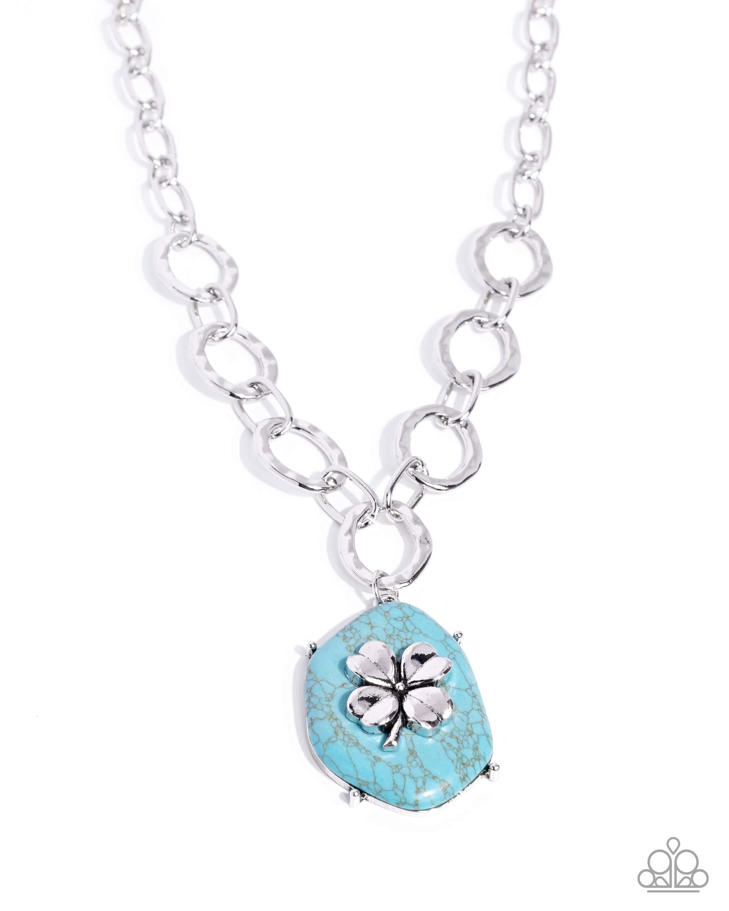 Clover Collection - Silver w/Turquoise Stone Necklace