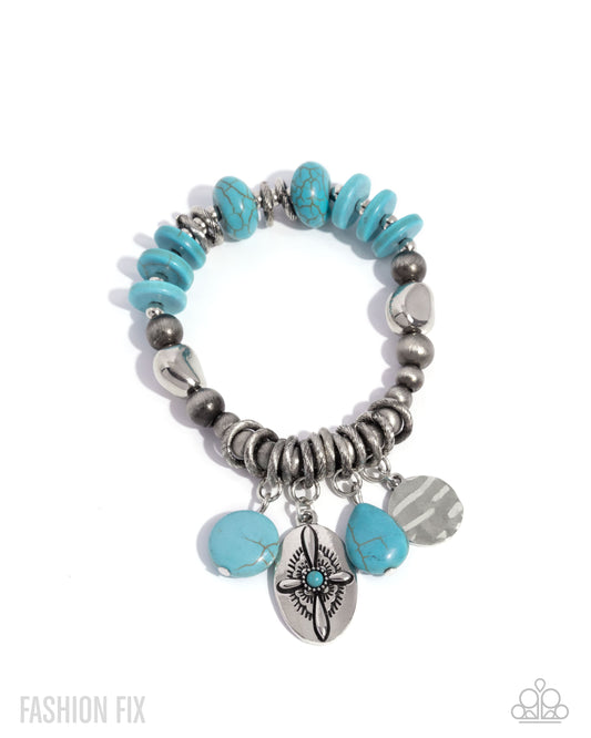 Authentic Apparel - Silver w/Turquoise Stone Bracelet