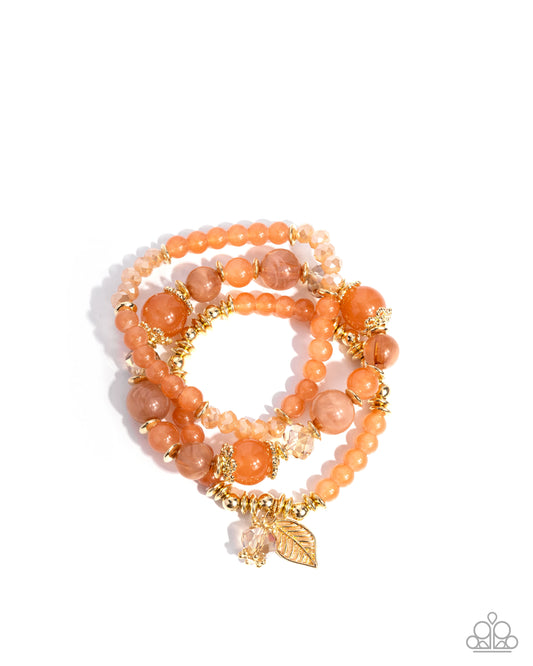 Leafy Lounge - Orange colors w/Gold Bracelet
