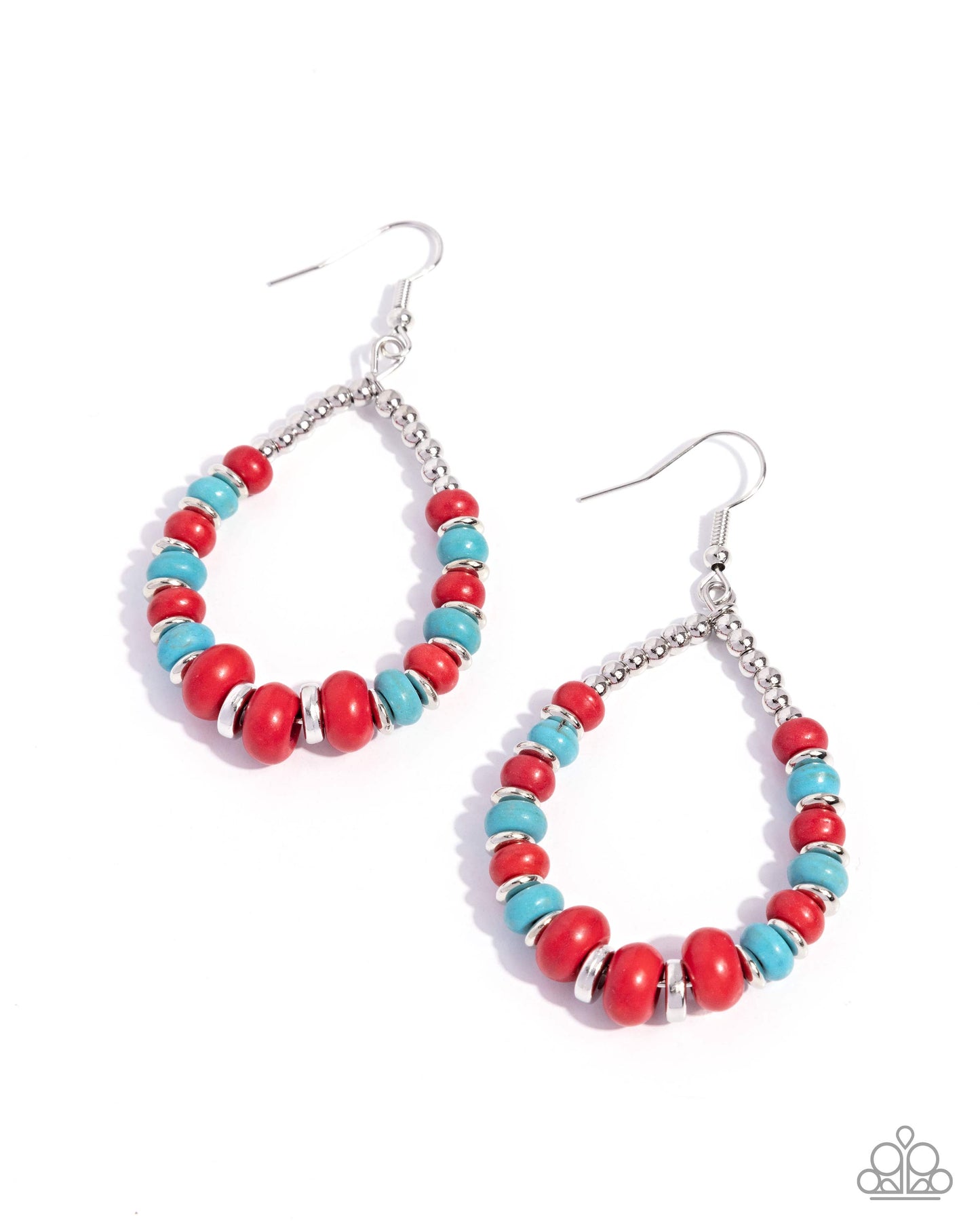 Carefree Color - Red & Turquoise Earrings