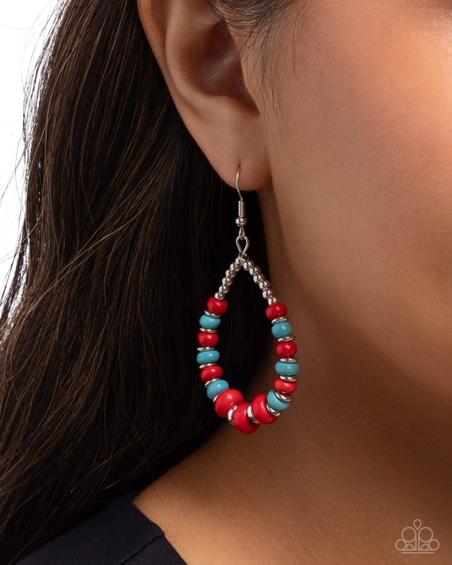 Carefree Color - Red & Turquoise Earrings