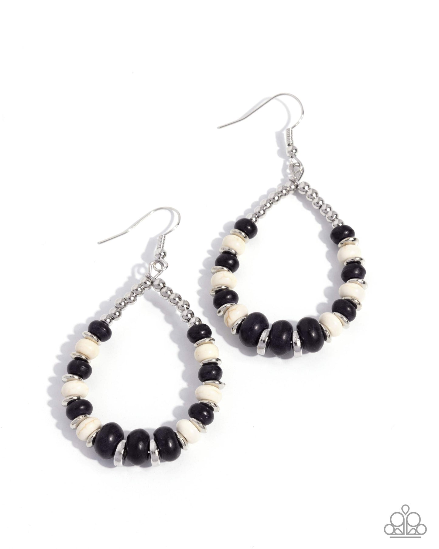 Carefree Color - Black& Cream Earrings