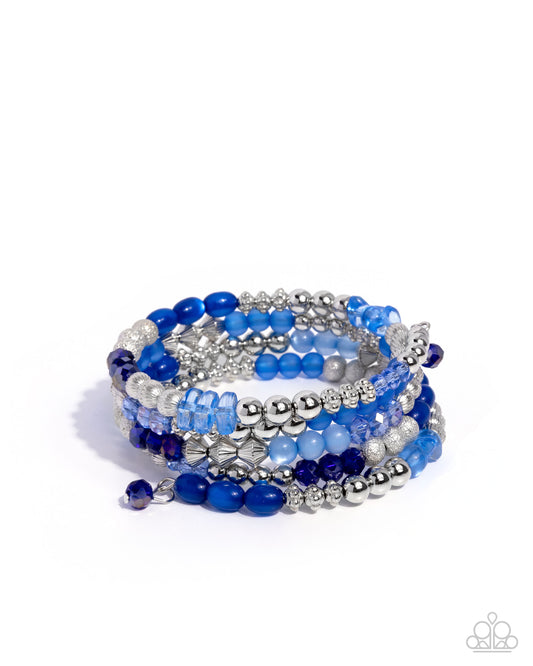 Colorful Compromise - Blue Coil Bracelet
