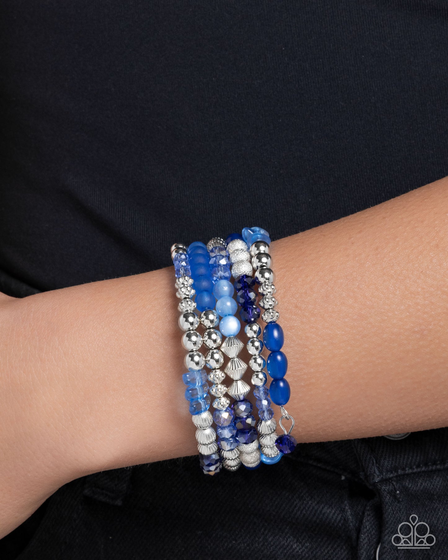 Colorful Compromise - Blue Coil Bracelet