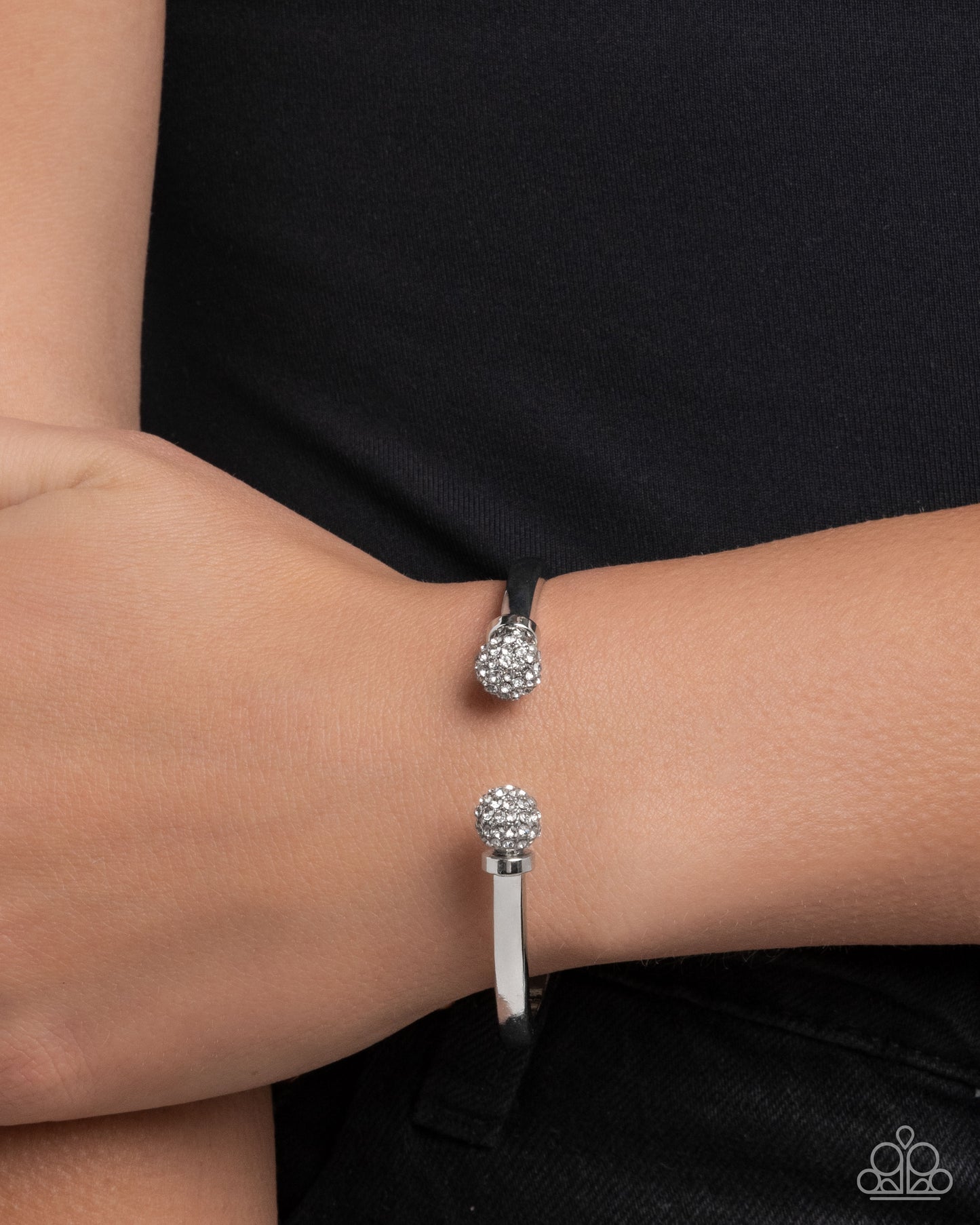 Poetic Pizzazz - Silver w/White Rhinestones Bracelet