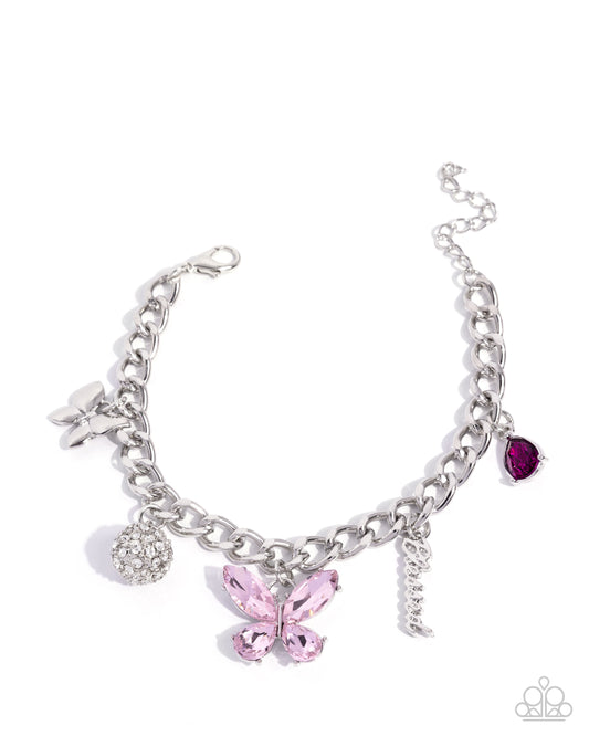 Luminous Lift - Silver w/Pink Charm Bracelet "Blessed"