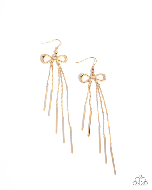 Coquette Craze - Gold "Bow" Earrings