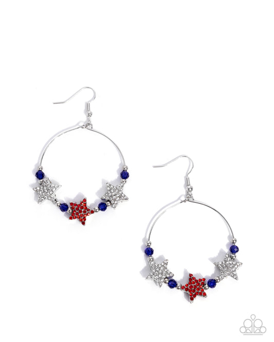 Country Countdown - Silver w/Red, White & Blue Earrings