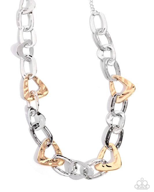 Triangle Triumph - Silver & Gold Necklace