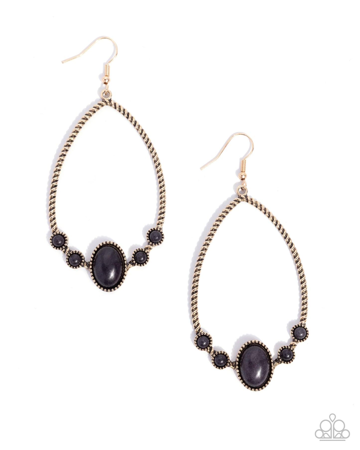 Coiled Craze - Gold w/Black Earrings