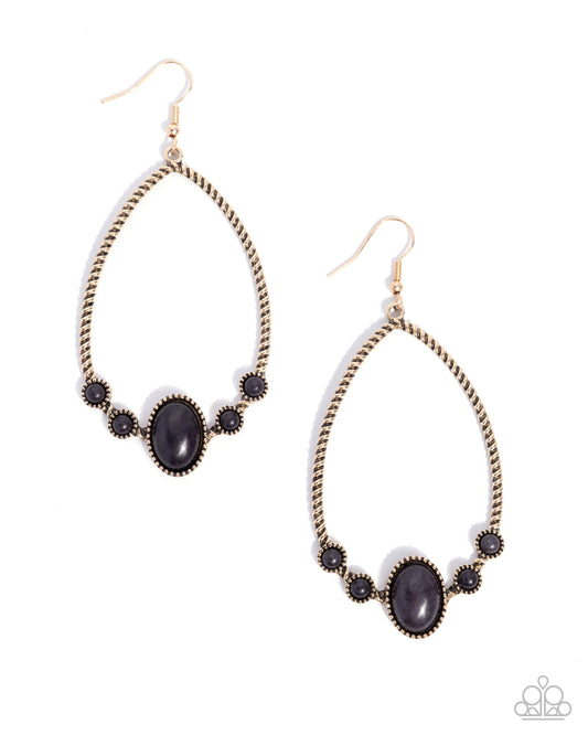 Coiled Craze - Gold w/Black Earrings