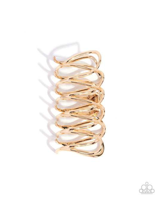 Scalloped Showstopper - Gold Hair Claw Clip