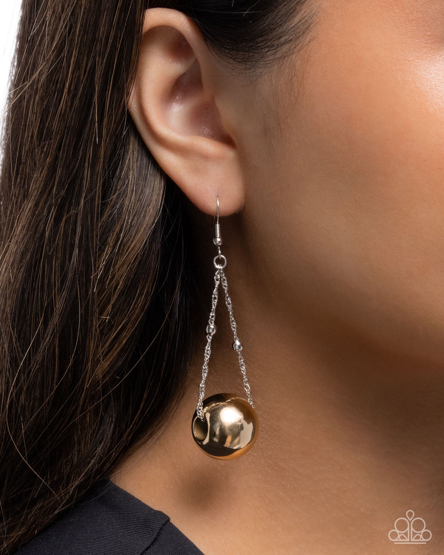 Edgy Emphasis - Silver & Gold Earrings