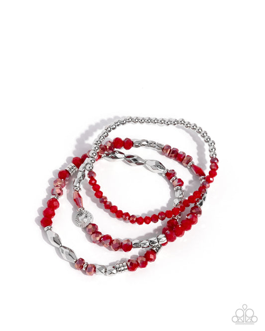 Friendly Facets - Red Bracelet