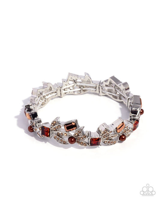 Mind-Blowing Moment - Silver w/Brown Gems Bracelet