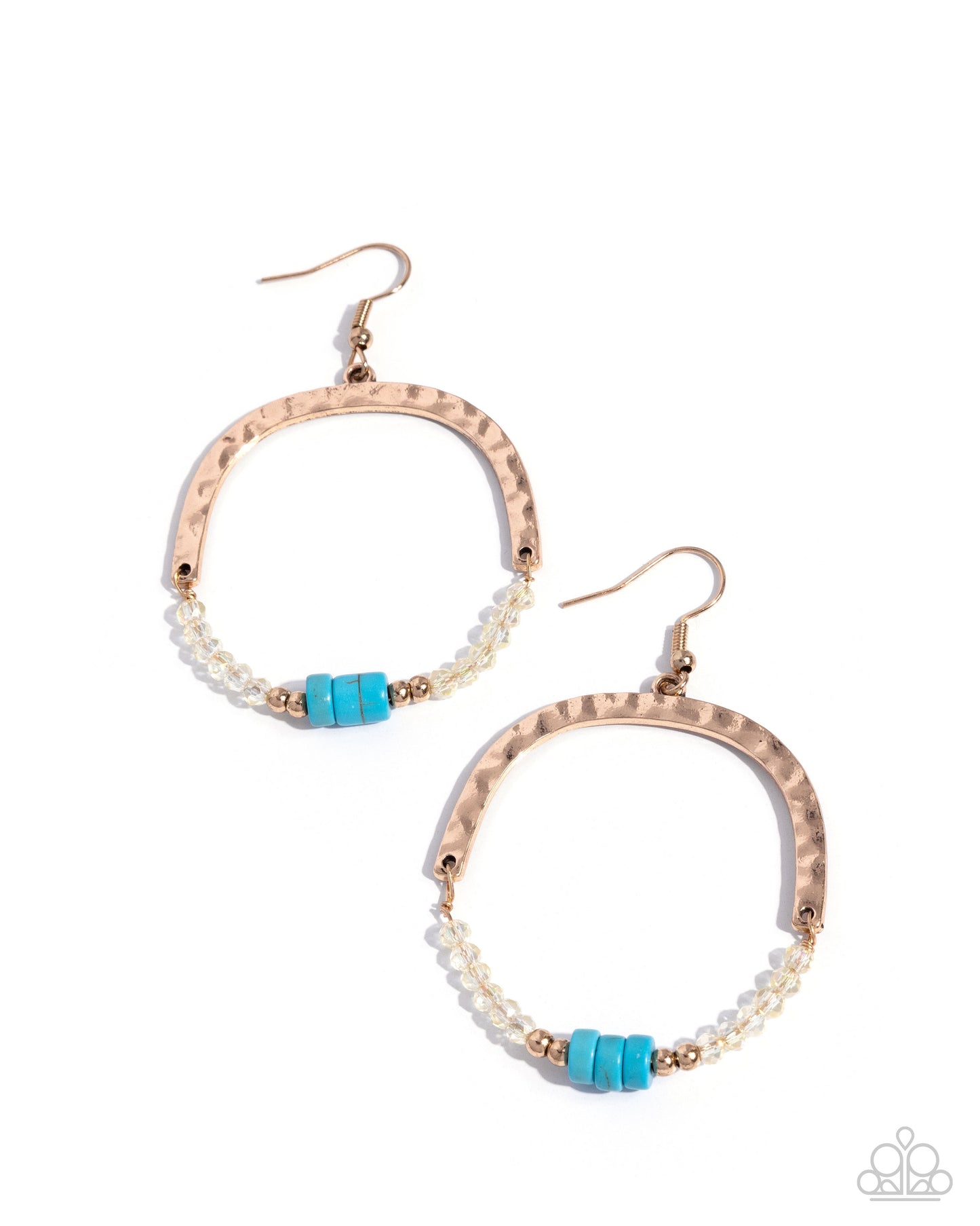 Authentic Advocate - Gold with white & turquoise Earrings