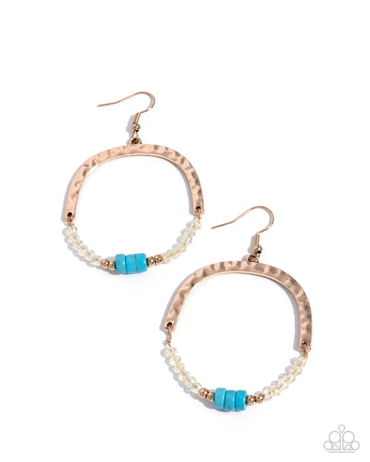 Authentic Advocate - Gold with white & turquoise Earrings