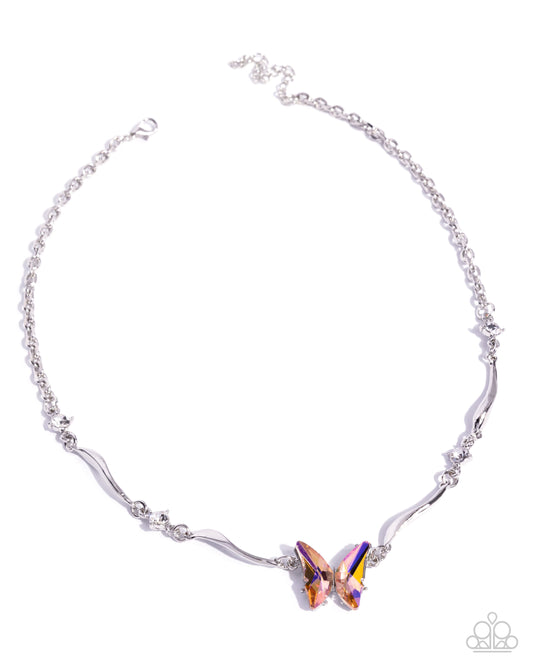 Gliding Glitz Necklace - Butterfly - Orange