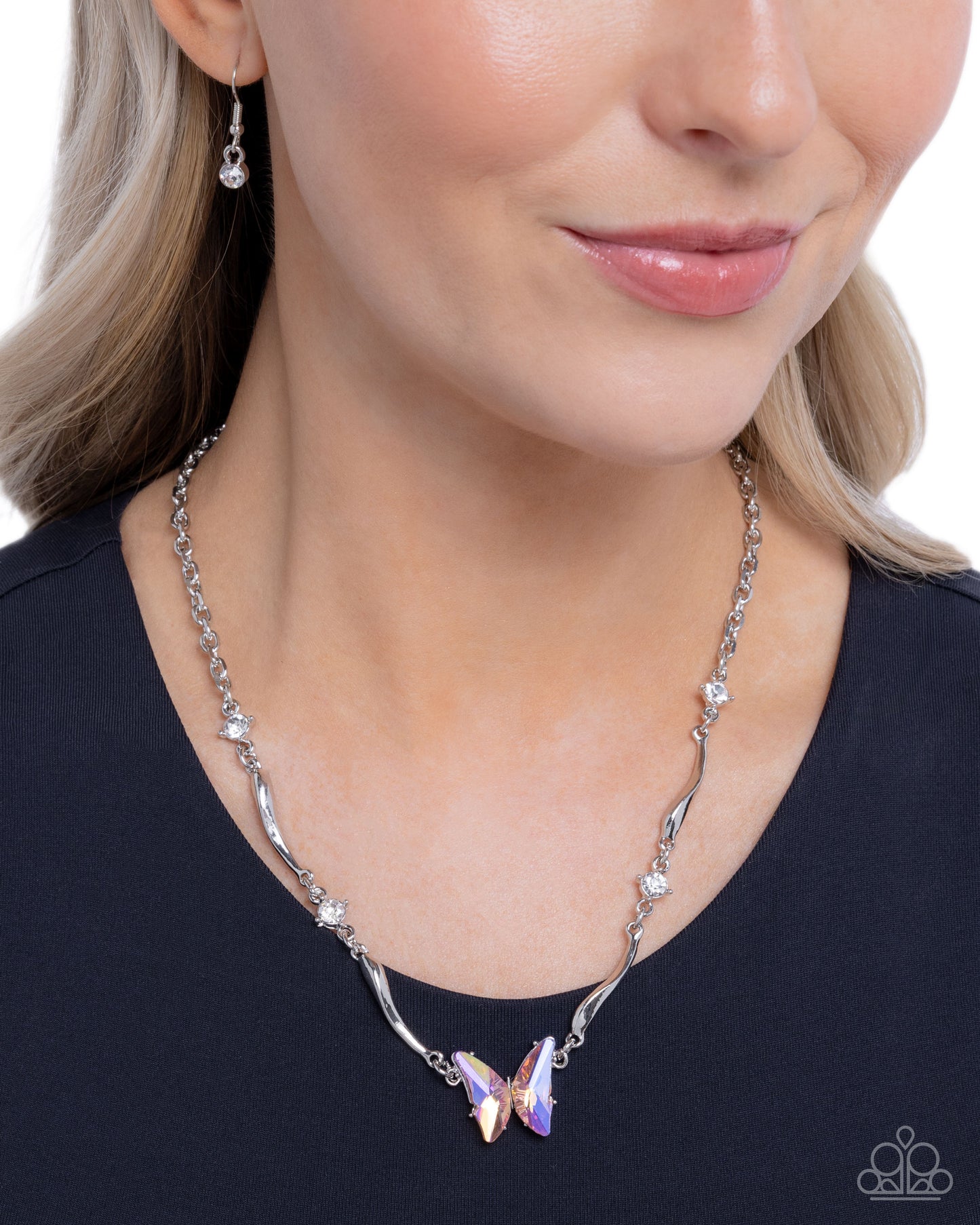 Gliding Glitz Necklace - Butterfly - Orange