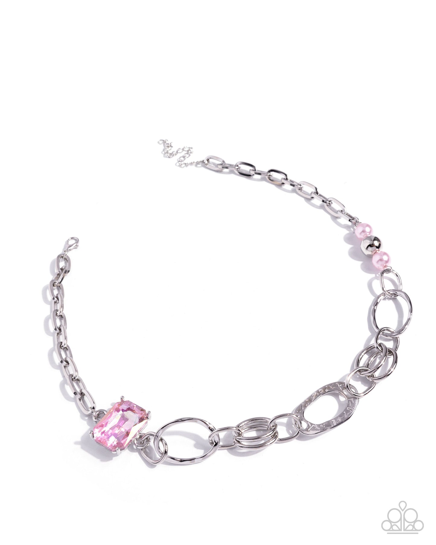 Attention to Detail - Silver w/Pink Necklace